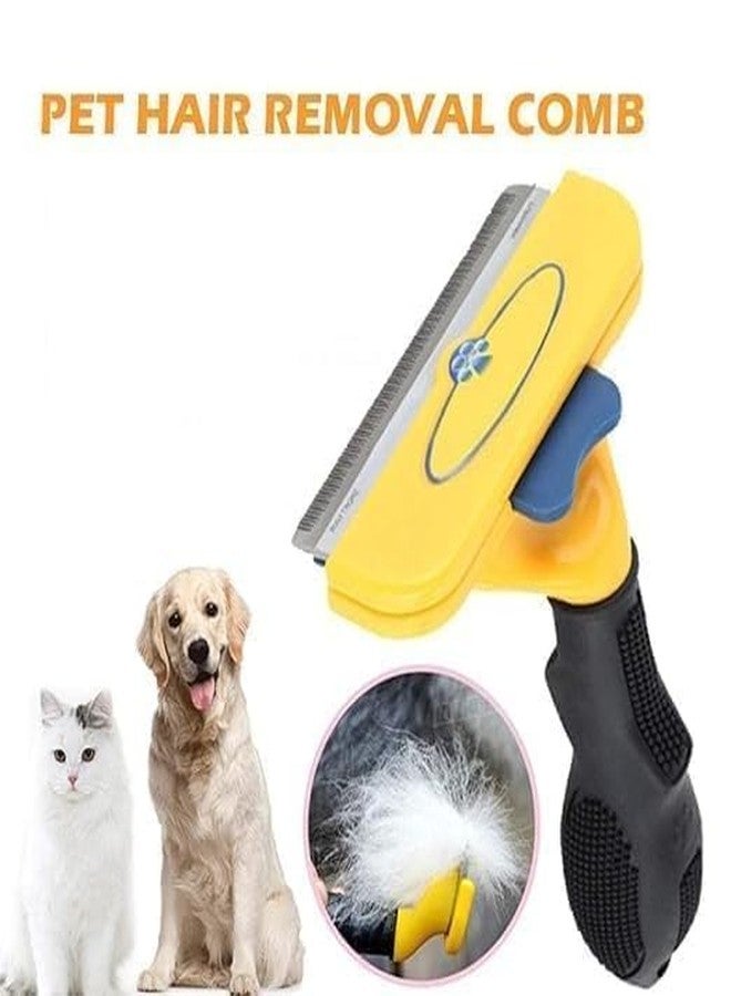 SADMAX Cat & Dog Hair Removal Comb | Portable Self-Cleaning Shedding Brush | Non-Slip Grooming Tool for Pets | Professional Fur Remover for All Breeds | Massage De-Shedding Comb for Home Use - Image 5